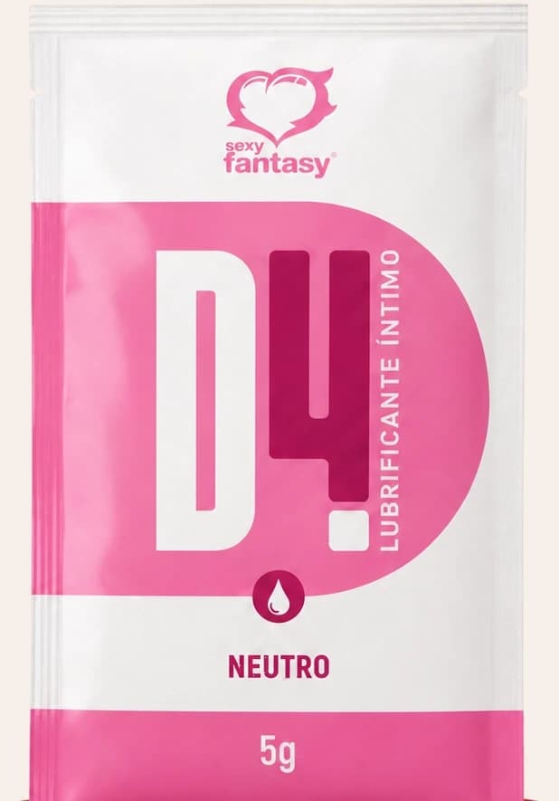 Sachê de lubrificante íntimo D4 Neutro, 5 g, que acompanha o kit